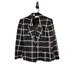 Retro Plaid Jacket Black 8 Neutral Festive Holiday Checks Preppy Old Money Chic